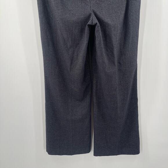 LOFT ANN TAYLOR Pants Size 12 High Waist Curvy Trouser Navy Houndstooth Stretch - Picture 10 of 15